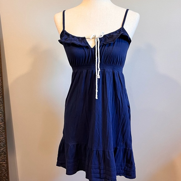 Aerie Tie Front Ruffle Detail Dress Size Small - Picture 2 of 7